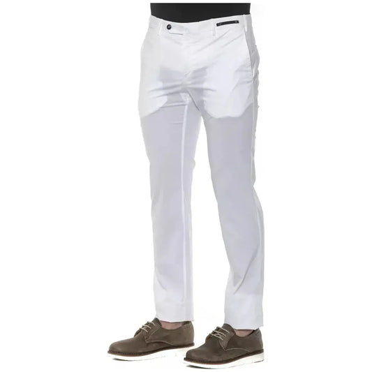 PT Torino White Cotton Men Trouser Jeans & Pants PT Torino