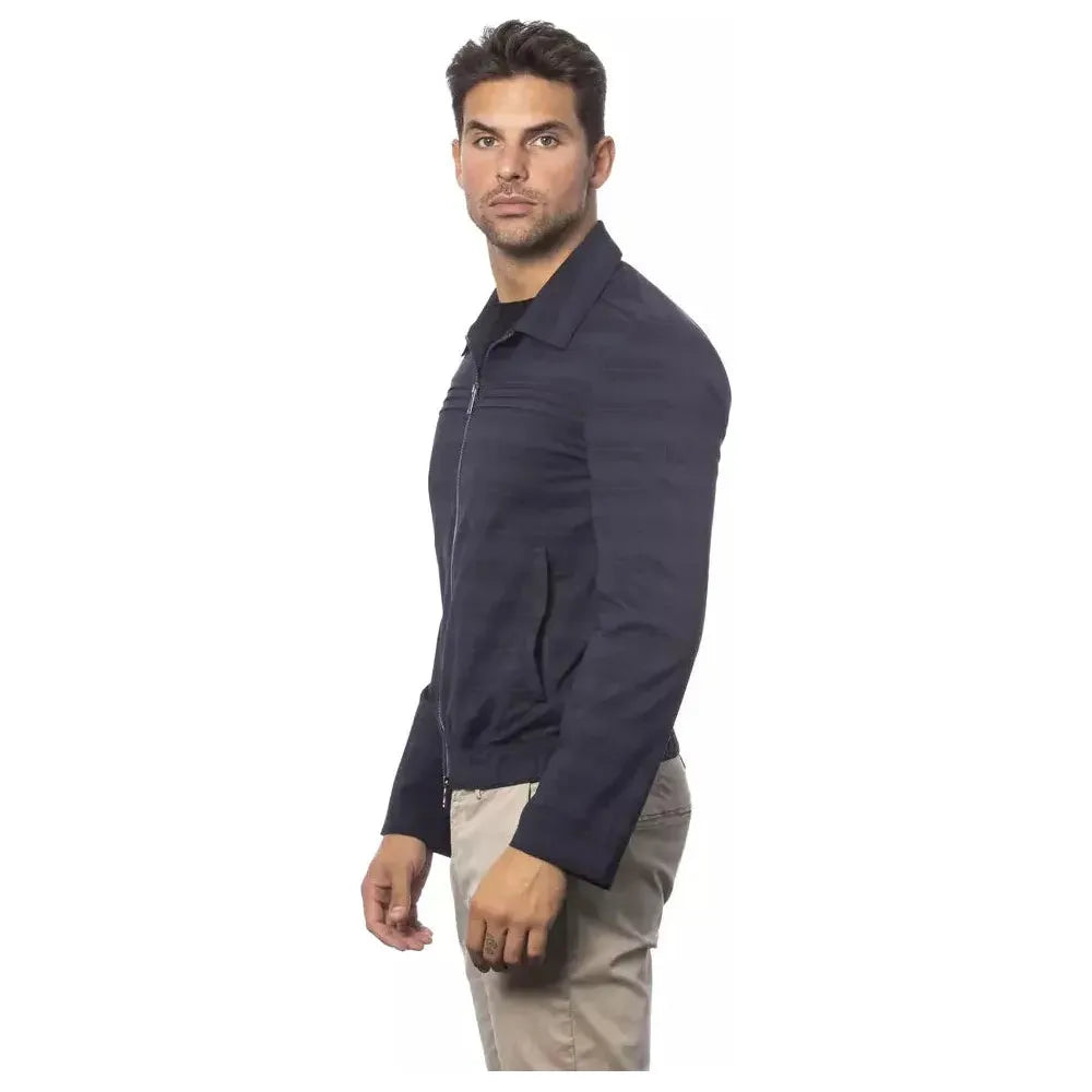 优雅蓝色羊毛飞行员夹克