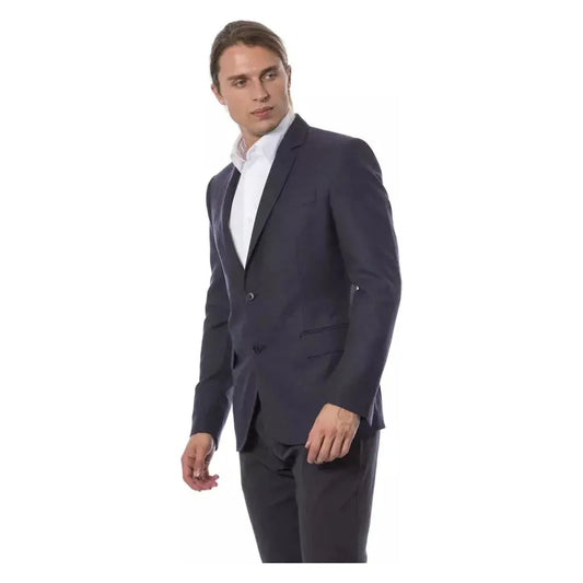 Verri Blue Wool Men Blazer Verri