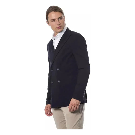 Verri Blue Viscose Men Blazer Verri