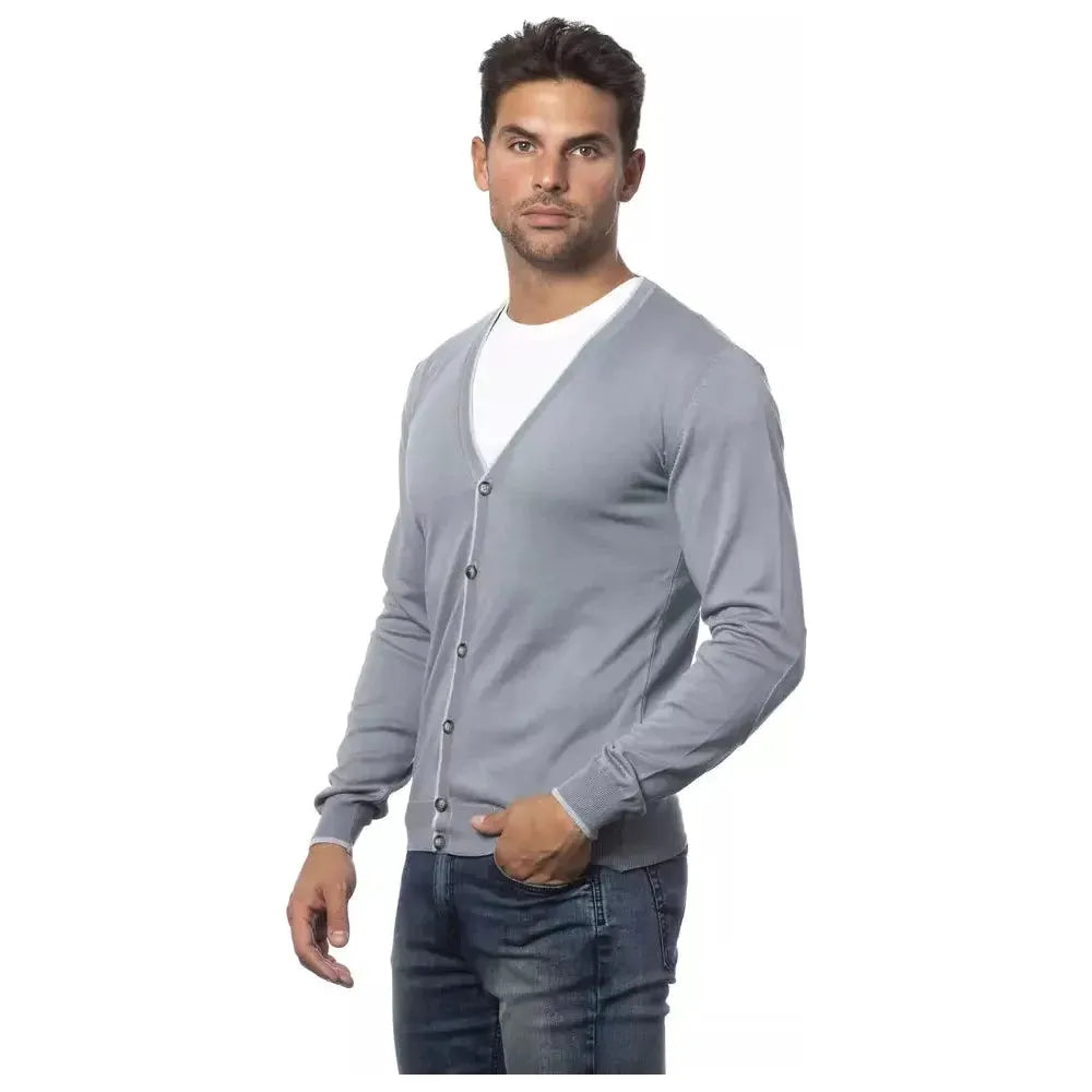 Verri Gray Cotton Men's Cardigan Verri