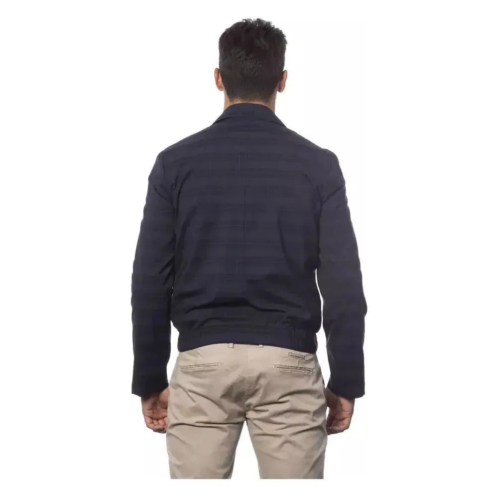 优雅蓝色羊毛飞行员夹克