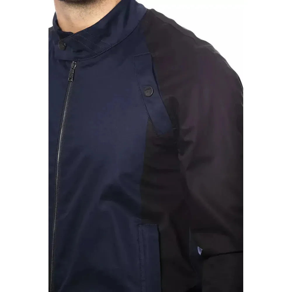 Verri Blue Cotton Men's Bomber Jacket Verri