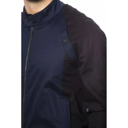 Verri Blue Cotton Men's Bomber Jacket Verri