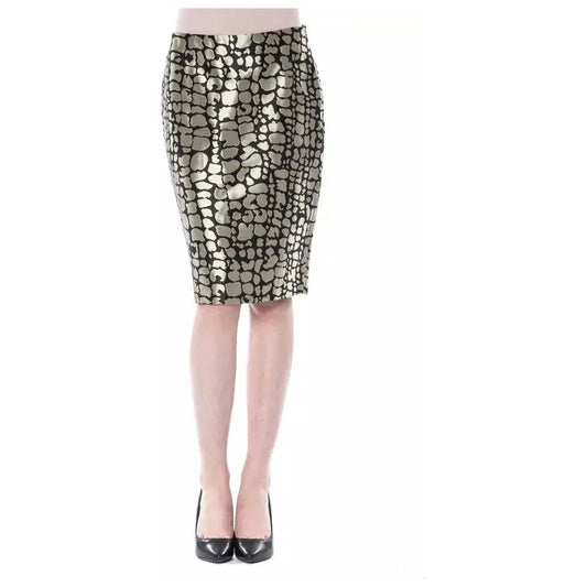 BYBLOS Gold Viscose Women Skirt BYBLOS