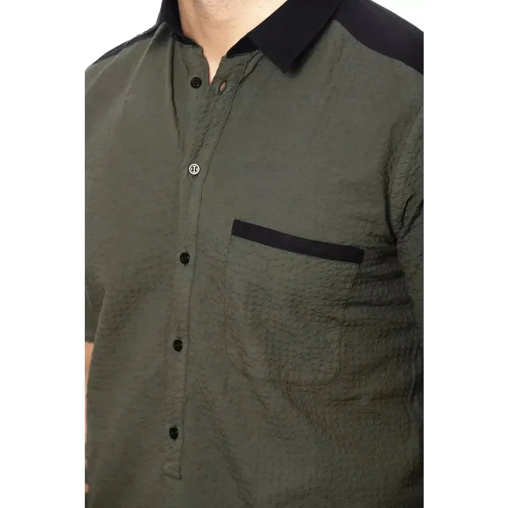 Verri Army Cotton Men's Shirt Verri Dark Slate Gray