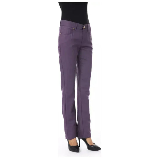 BYBLOS Purple Cotton Women Pant BYBLOS