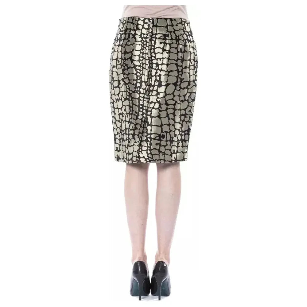 BYBLOS Gold Viscose Women Skirt WOMAN SKIRTS BYBLOS