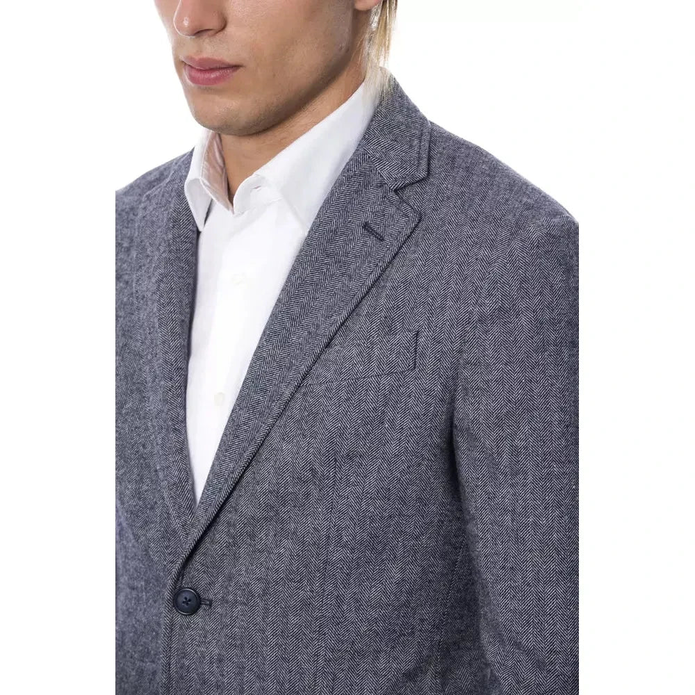 Verri Blue Polyester Blazer Verri