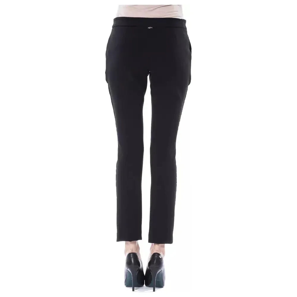 BYBLOS Black Polyester Women Pants BYBLOS Dark Slate Gray