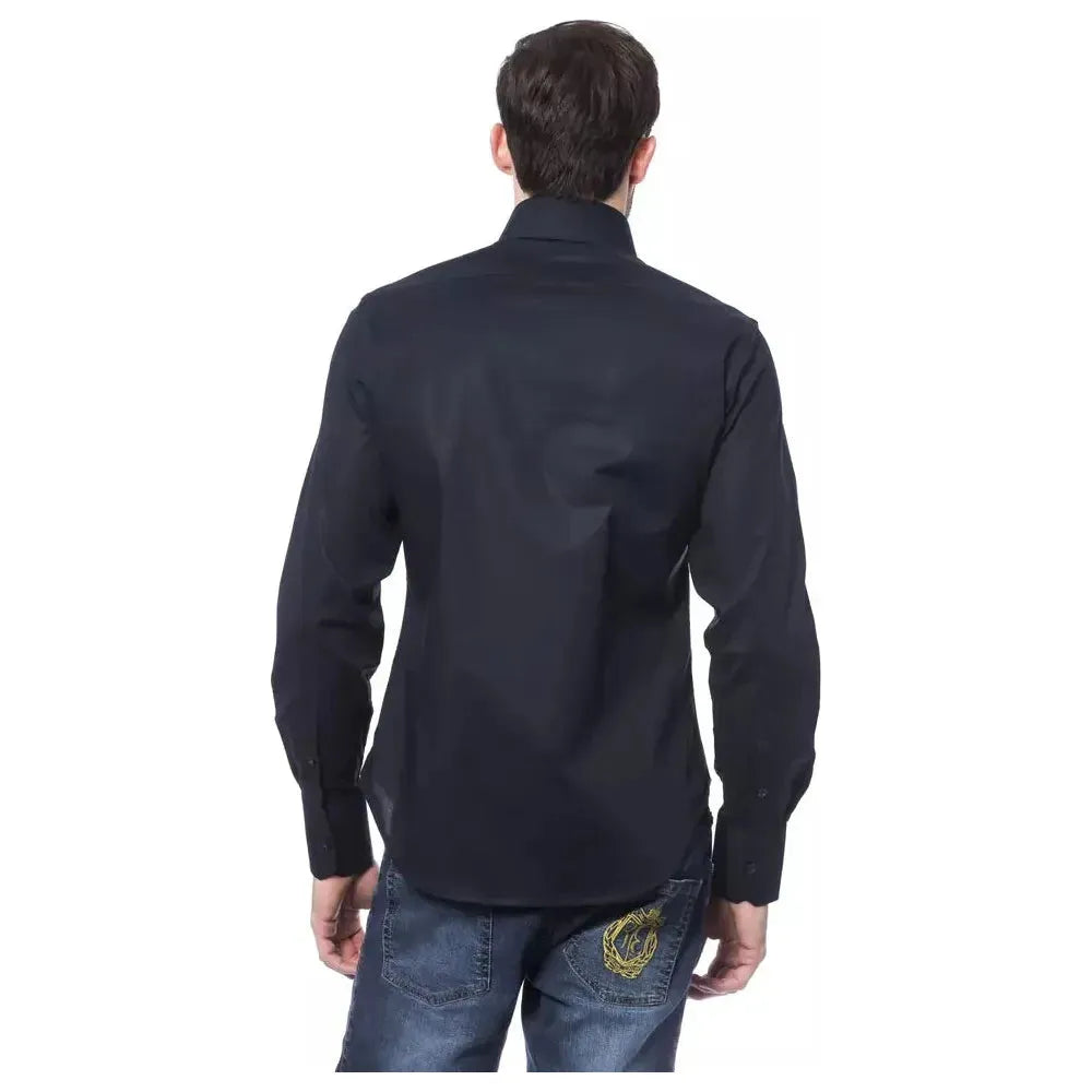 Billionaire Italian Couture Blue Cotton Men Shirt Billionaire Italian Couture