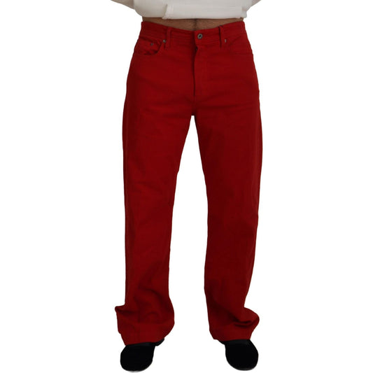 Dolce & Gabbana Chic Red Cotton Denim Pants Dolce & Gabbana