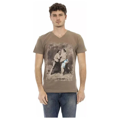 Trussardi Action Brown Cotton Men T-Shirt