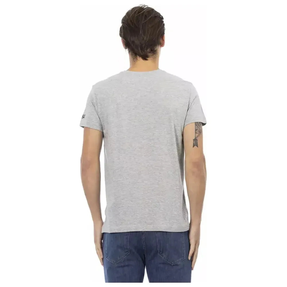 Trussardi Action Gray Cotton Men T-Shirt