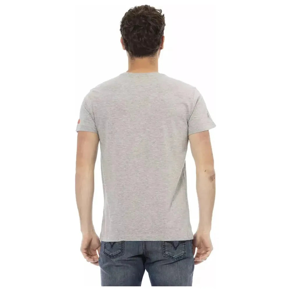 Trussardi Action Gray Cotton Men T-Shirt Trussardi Action