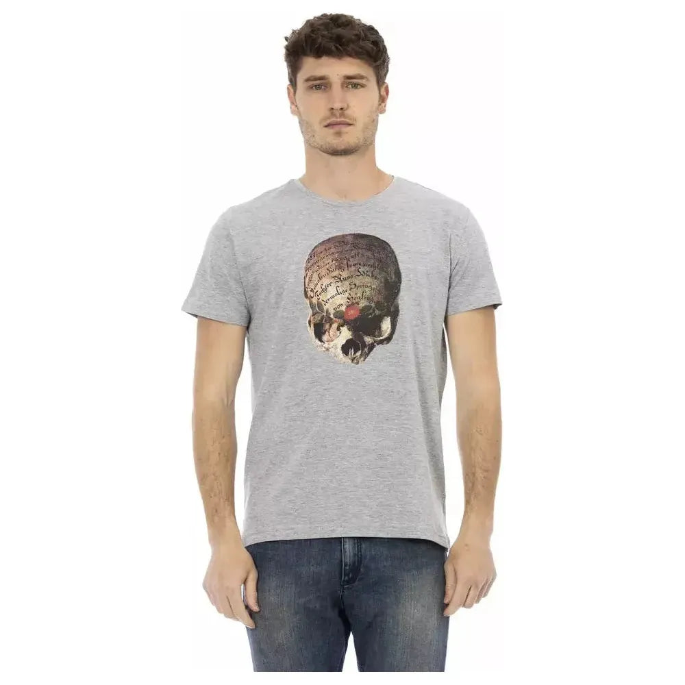 Trussardi Action Gray Cotton Men T-Shirt Trussardi Action