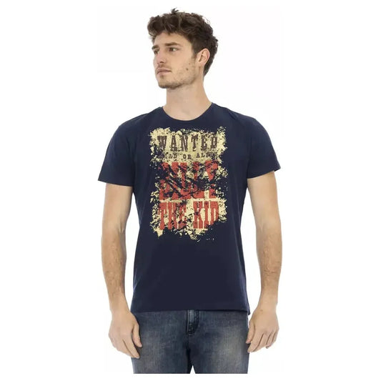 Trussardi Action Blue Cotton Men T-Shirt