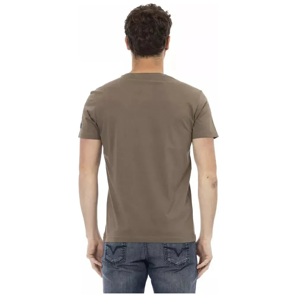 Trussardi Action Brown Cotton Men T-Shirt Trussardi Action