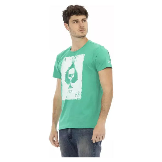 Trussardi Action Green Cotton Men T-Shirt Trussardi Action