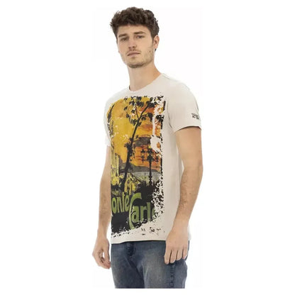 Trussardi Action Beige Cotton Men T-Shirt