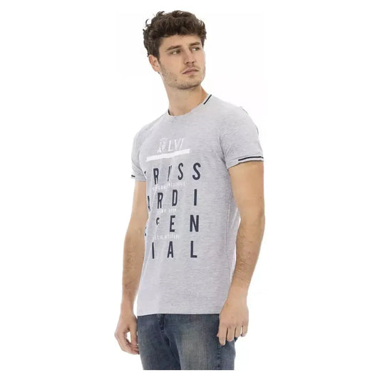 Trussardi Action Gray Cotton Men T-Shirt Trussardi Action