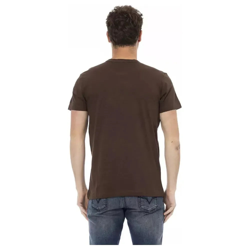 Trussardi Action Brown Cotton Men T-Shirt Trussardi Action