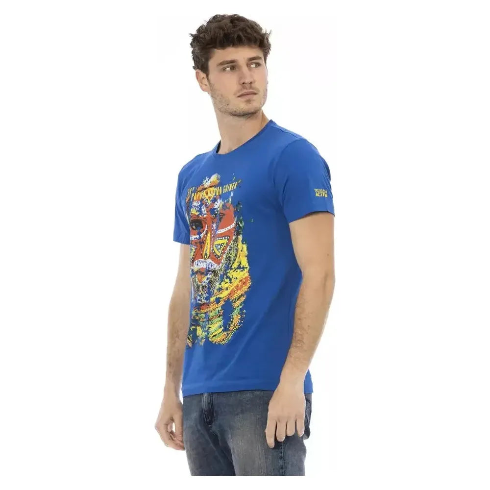 Trussardi Action Blue Cotton Men T-Shirt