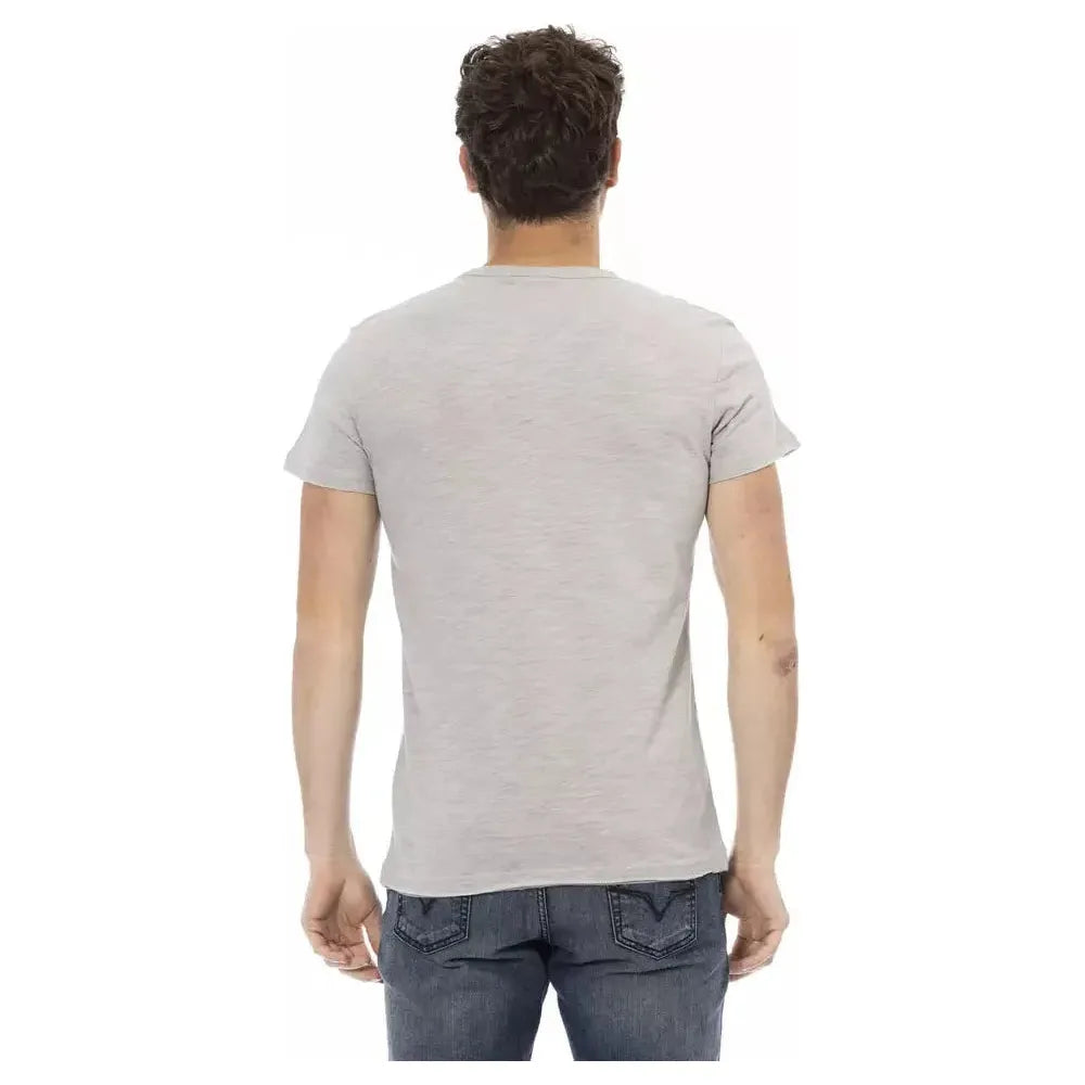 Trussardi Action Gray Cotton Men T-Shirt