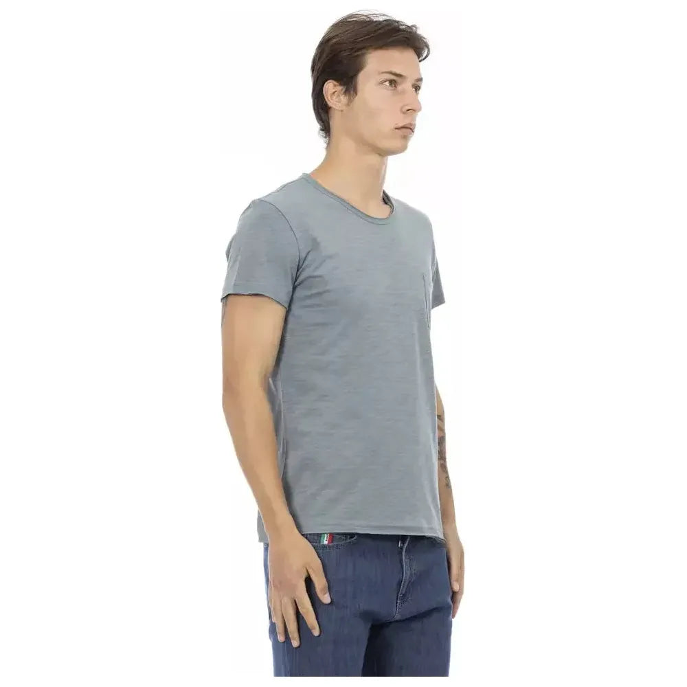 Trussardi Action Gray Cotton Men T-Shirt Trussardi Action