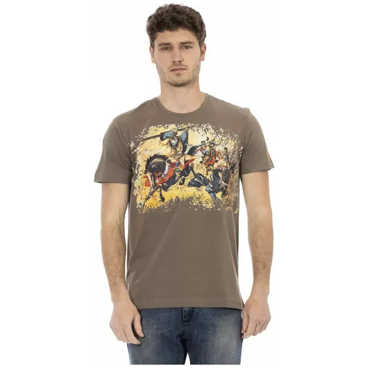 Trussardi Action Brown Cotton Men T-Shirt Trussardi Action