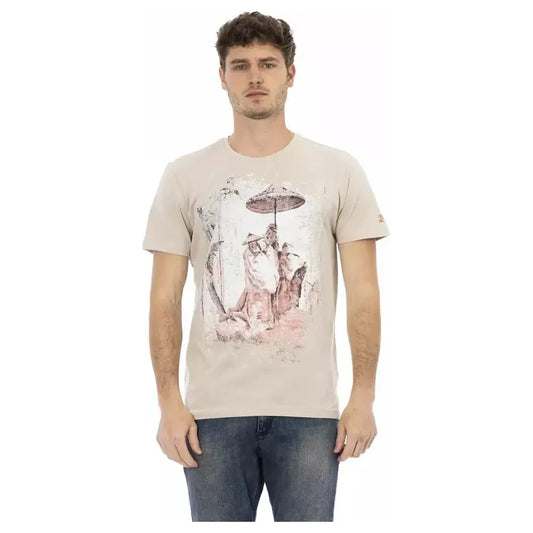 Trussardi Action Beige Cotton Men T-Shirt