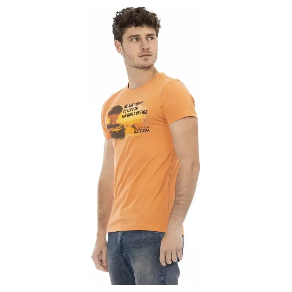 Trussardi Action Orange Cotton Men T-Shirt