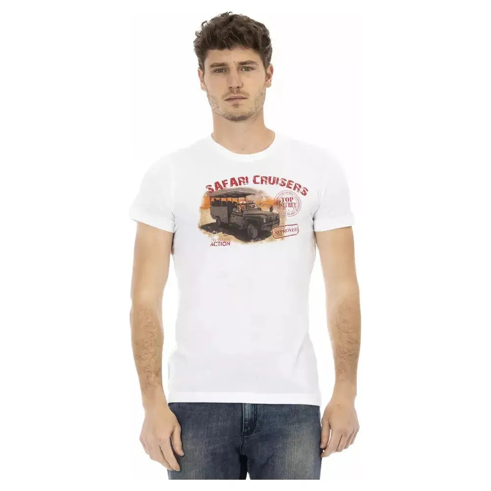 Trussardi Action White Cotton Men T-Shirt Trussardi Action