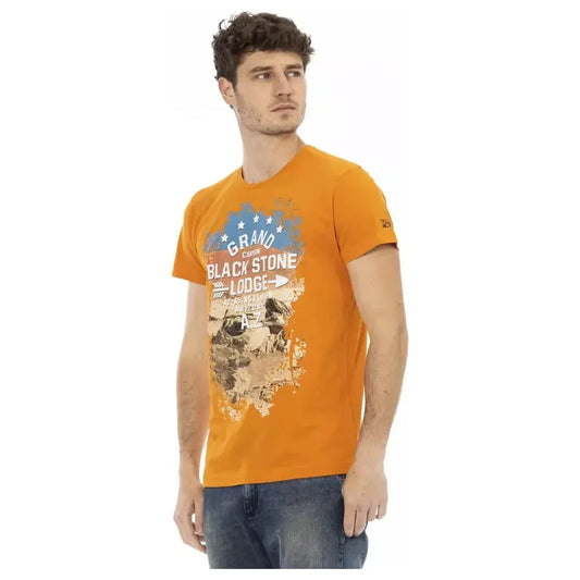 Trussardi Action Orange Cotton Men T-Shirt Trussardi Action