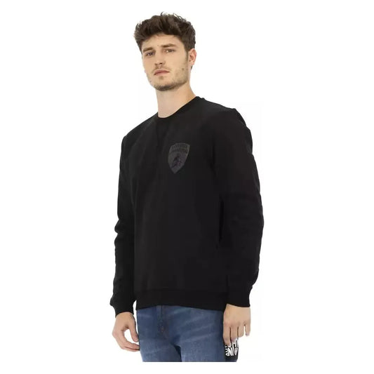 Automobili Lamborghini Black Cotton Men Sweater Automobili Lamborghini