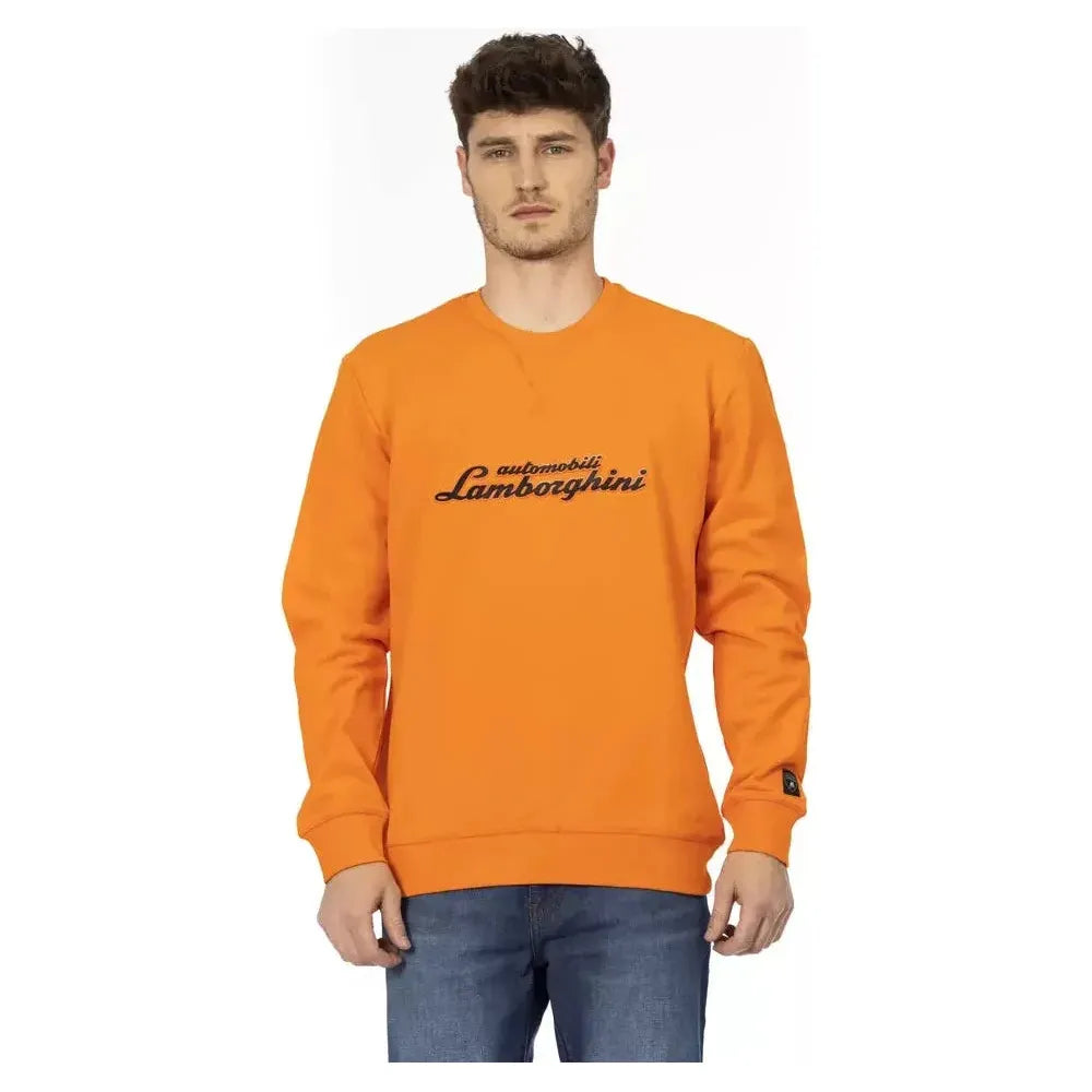 Automobili Lamborghini Orange Cotton Men's Sweater
