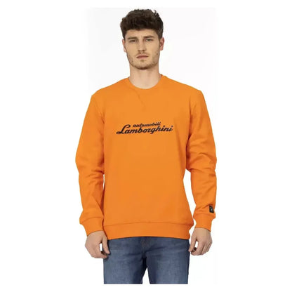 Automobili Lamborghini Orange Cotton Men's Sweater