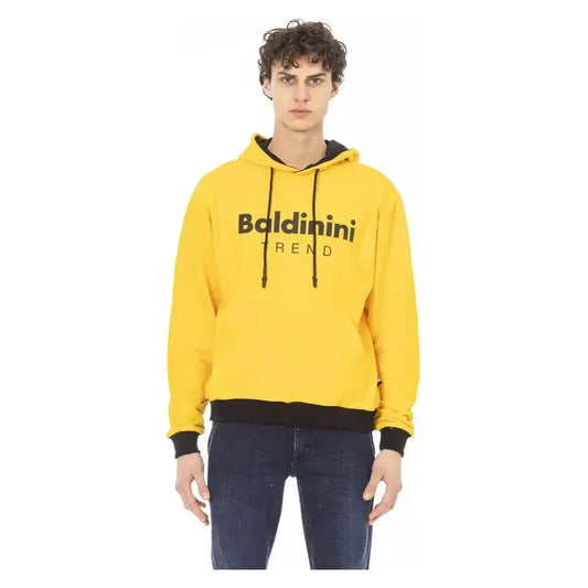 Baldinini Trend Yellow Cotton Men Hoodie Baldinini Trend