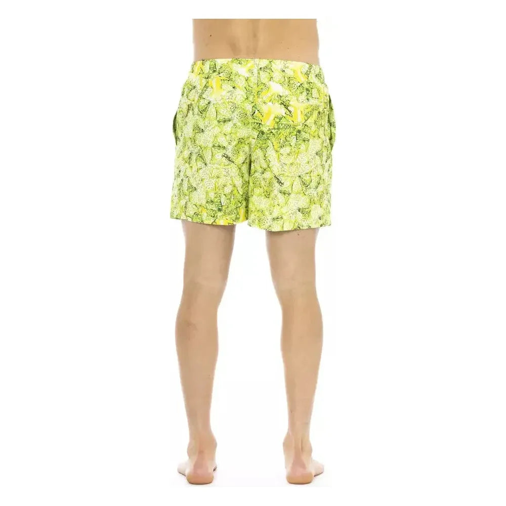 Just Cavalli Green Polyester Men's Swimwear Shorts Just Cavalli