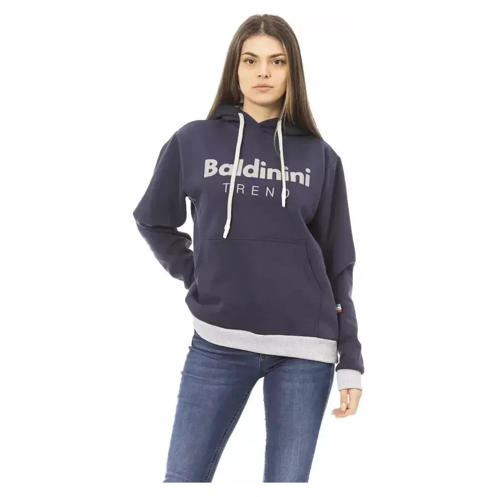 Baldinini Trend Blue Cotton Women Hoodie Baldinini Trend