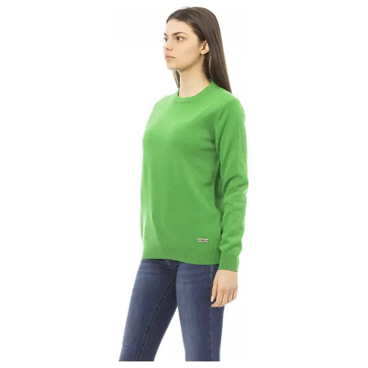 Baldinini Trend Green Wool Women Sweater Baldinini Trend