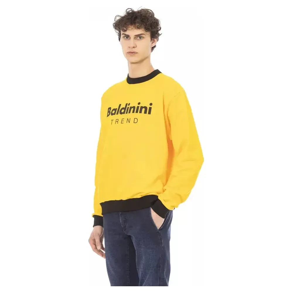 Baldinini Trend Yellow Cotton Men Sweater Baldinini Trend