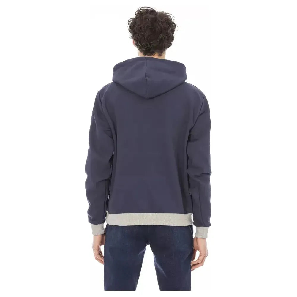 Baldinini Trend Blue Cotton Men Sweater Baldinini Trend