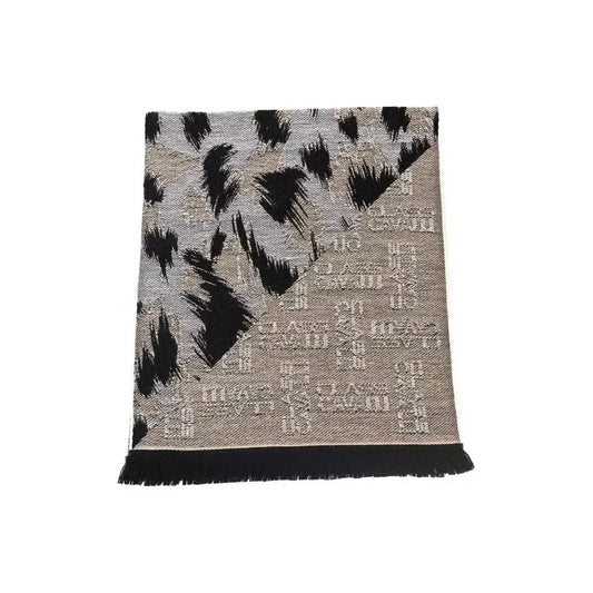 Cavalli Class Beige Wool Men Scarf Cavalli Class
