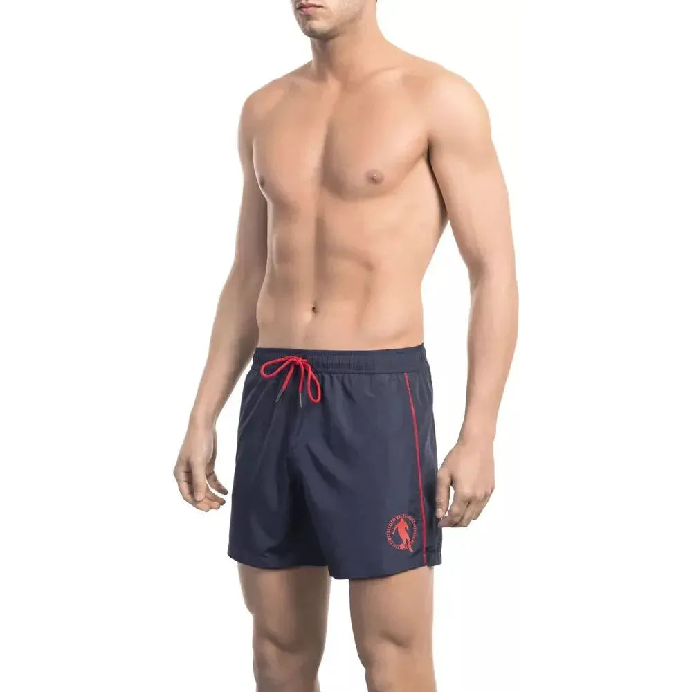 Bikkembergs Blue Polyester Men Swim Short Bikkembergs