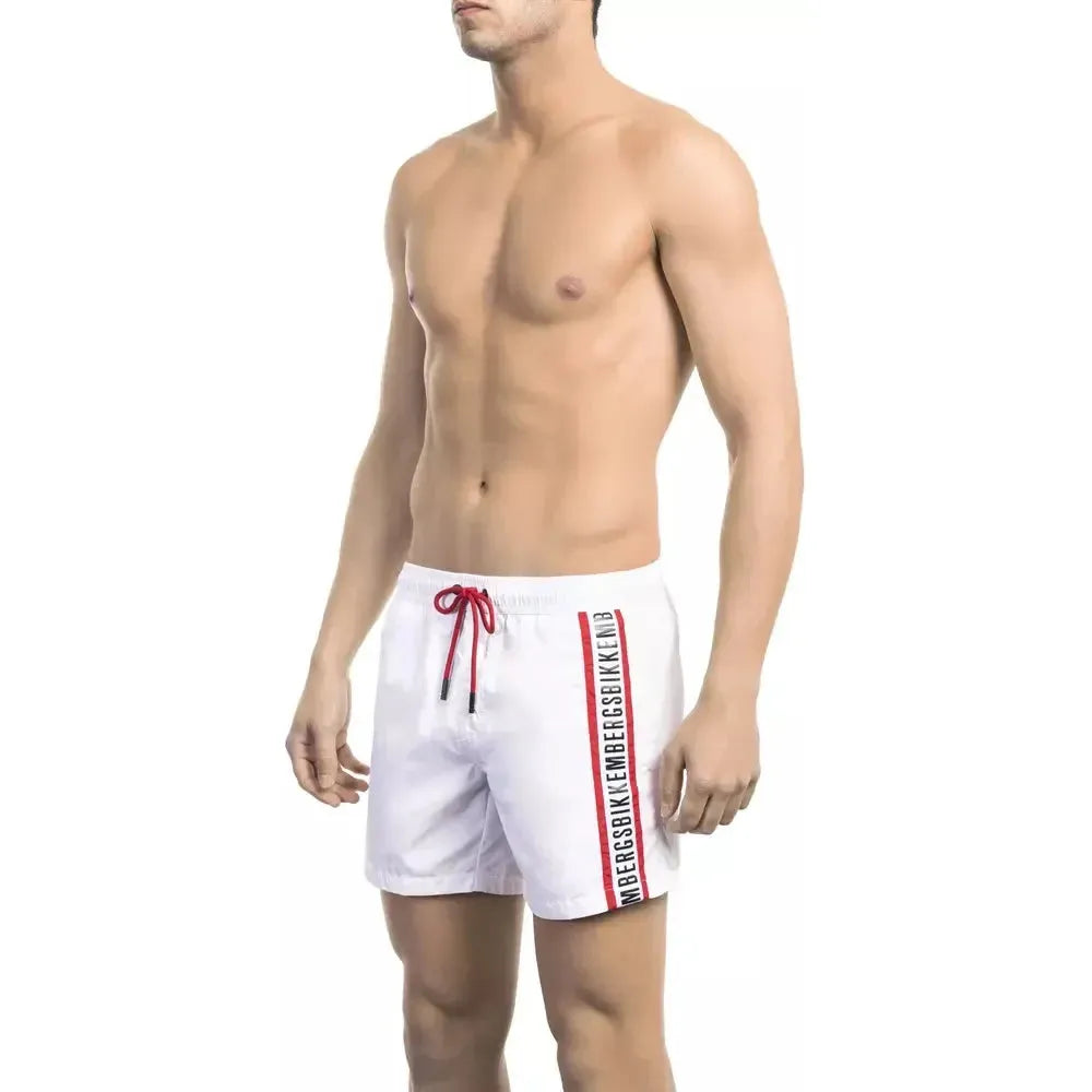 Bikkembergs White Polyamide Men Swim Short Bikkembergs