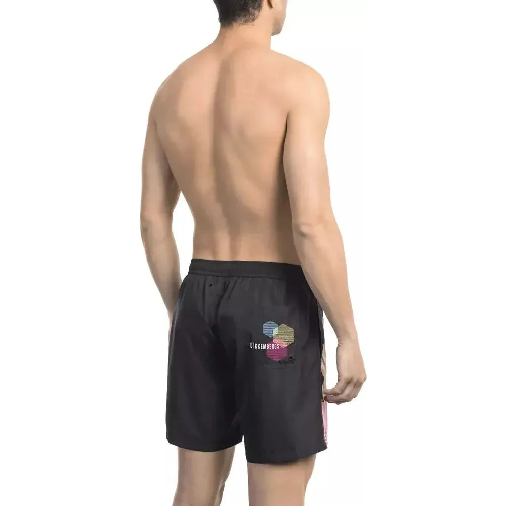 Bikkembergs Black Polyester Men Swim Short Bikkembergs