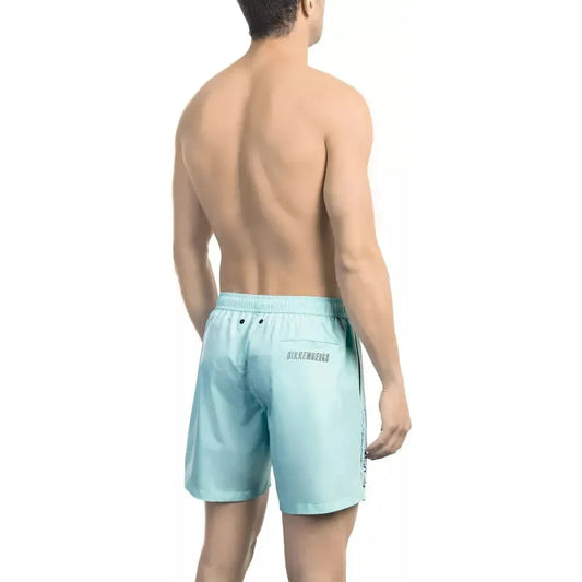 Bikkembergs Light Blue Polyester Men Swim Short Bikkembergs Rosy Brown