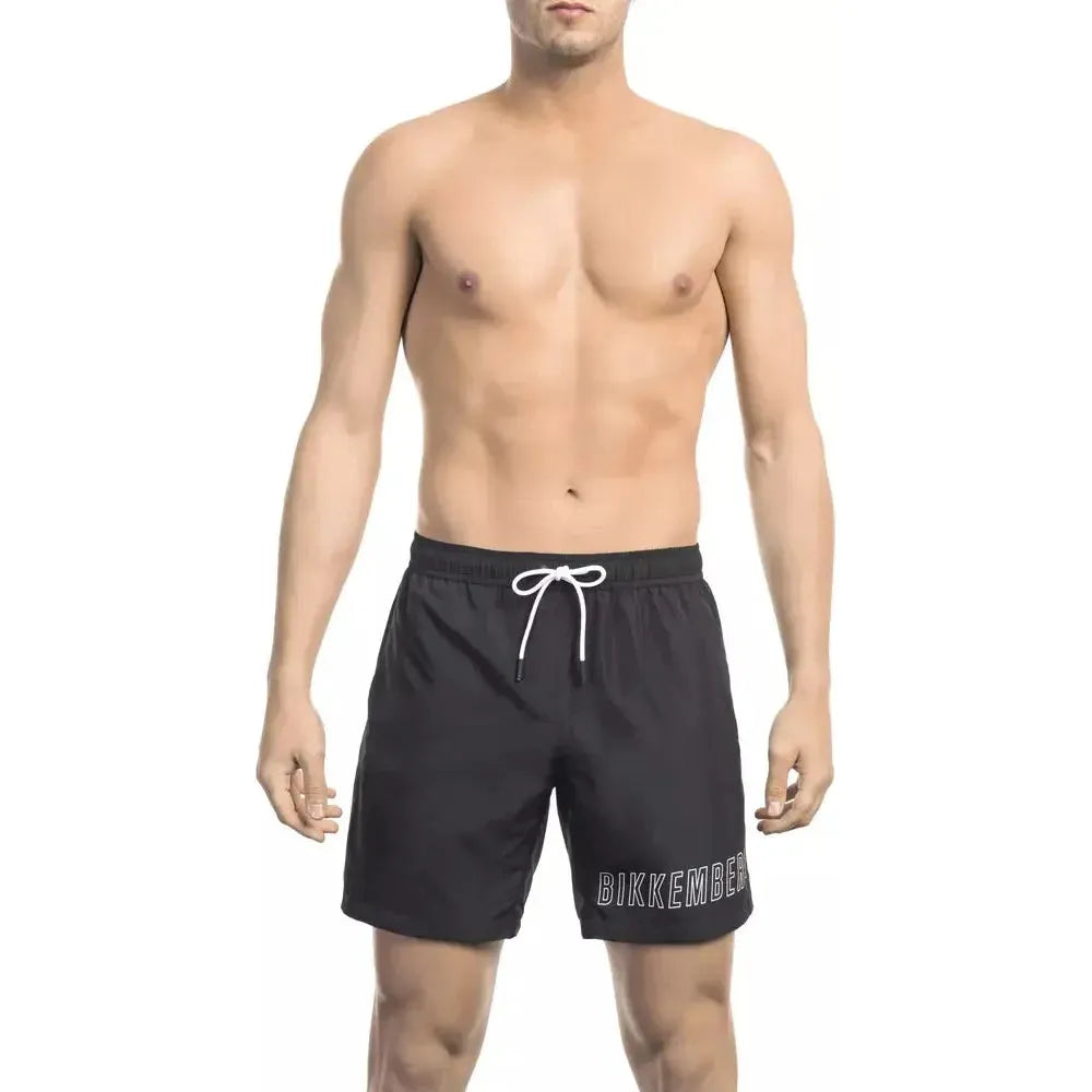 Bikkembergs Black Polyester Men Swim Short Bikkembergs