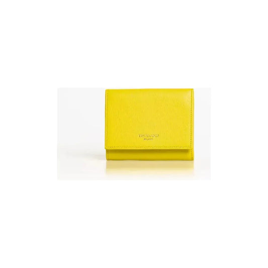 Trussardi Yellow Leather Women Wallet Wallet Trussardi